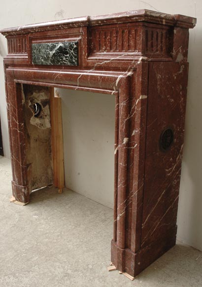 Louis XIV style mantel in Rouge du Nord marble-3