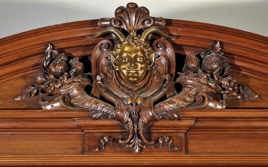 Eugène Frager, Meynard Manufacture (cabinetmaker), Ferdinand Barbedienne (bronze manufacturer), Louis-Constant Sevin (ornemanist) - Exceptional Neo-Renaissance style dining room set made out of carved walnut-5