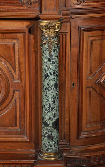 Eugène Frager, Meynard Manufacture (cabinetmaker), Ferdinand Barbedienne (bronze manufacturer), Louis-Constant Sevin (ornemanist) - Exceptional Neo-Renaissance style dining room set made out of carved walnut-10