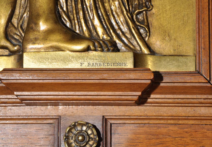 Eugène Frager, Meynard Manufacture (cabinetmaker), Ferdinand Barbedienne (bronze manufacturer), Louis-Constant Sevin (ornemanist) - Exceptional Neo-Renaissance style dining room set made out of carved walnut-19