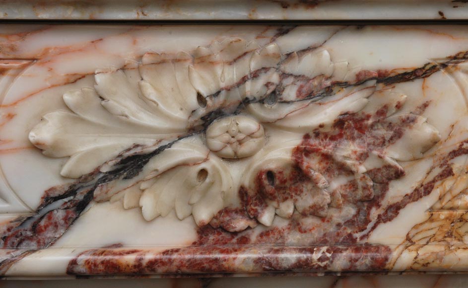 Antique Louis XVI style mantel in Orange veined marble in Skyros marble-1