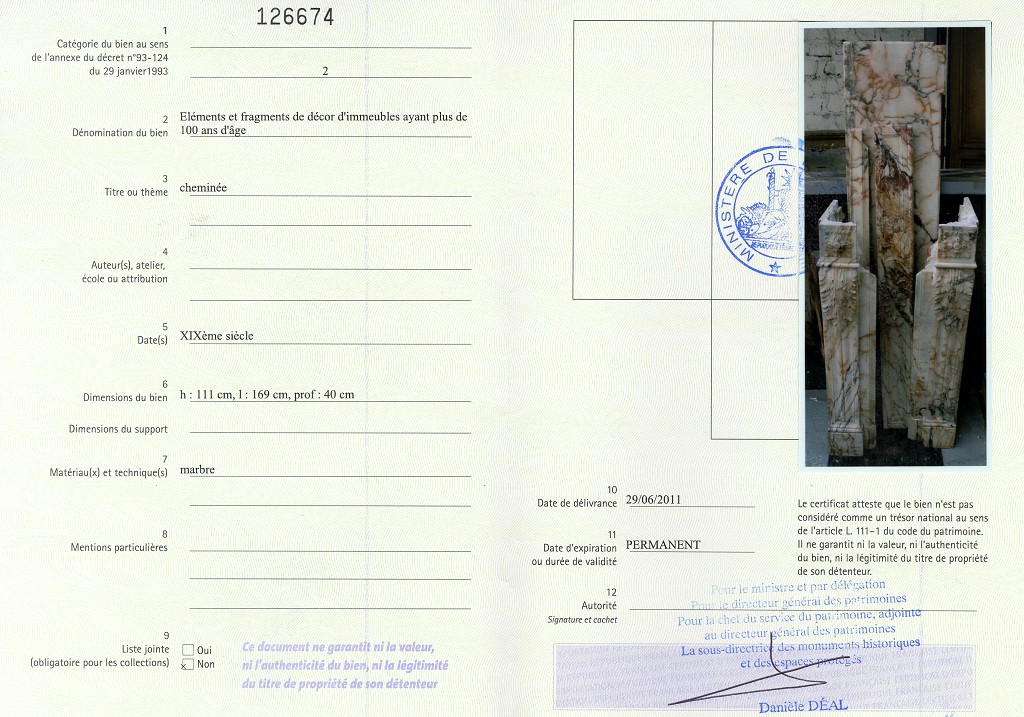 Export certificate
