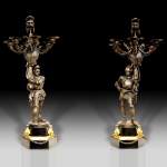 Jean-François GECHTER (1796-1844) - Pair of candlesticks with warriors