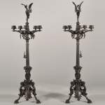 Pair of Candelabras with storks