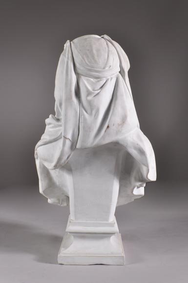 Albert-Ernest Carrier de Belleuse called « CARRIER-BELLEUSE » (1824 - 1887) (after), Bust of a young Lady, Biscuit porcelain-5