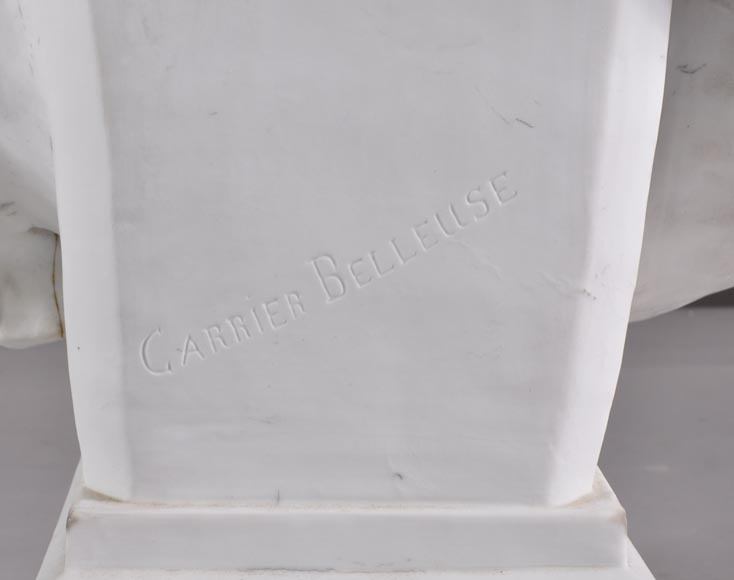 Albert-Ernest Carrier de Belleuse called « CARRIER-BELLEUSE » (1824 - 1887) (after), Bust of a young Lady, Biscuit porcelain-6