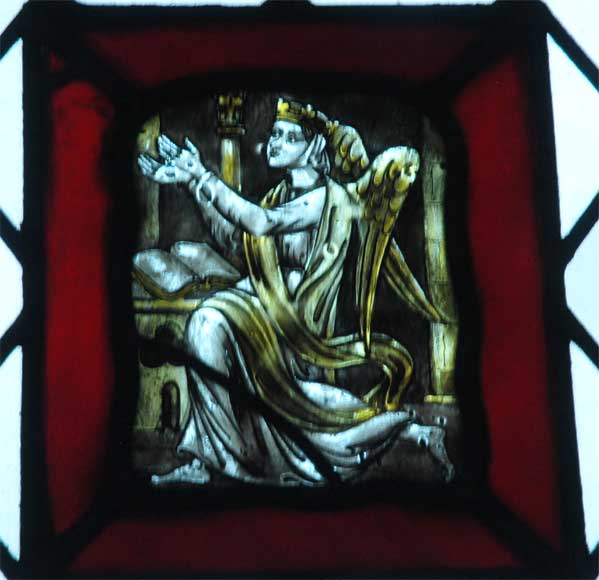 Four stained glasses with greyness angels-3