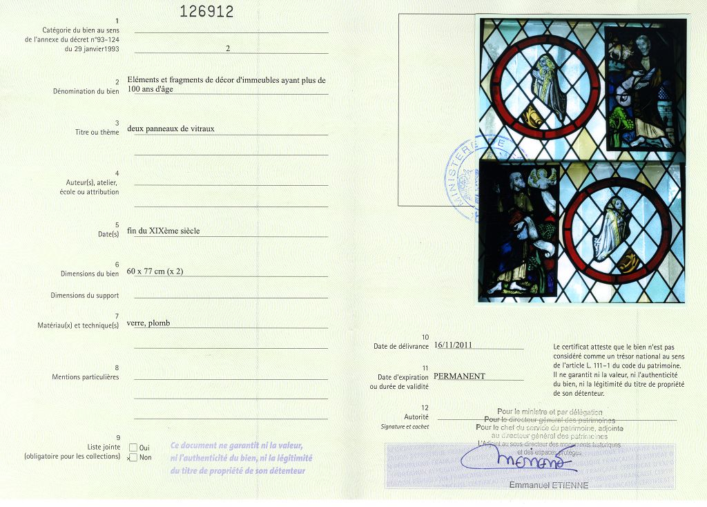 Export certificate