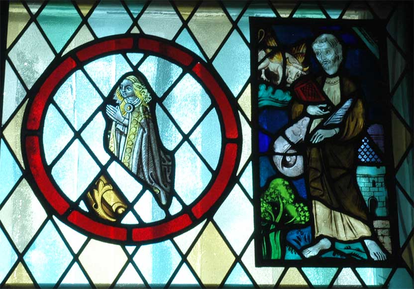 Four stained glasses with apostles-0