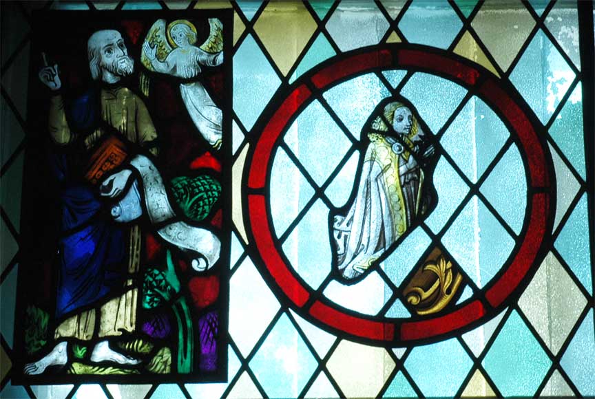 Four stained glasses with apostles-1