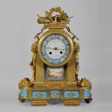 RAINGO FRÈRES (Paris, 1813), Clock with "bleu céleste" porcelain plate, Louis XVI style