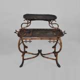 DAÏ NIPPON - Japanese style bamboo tea table with engraved and lacquered decor