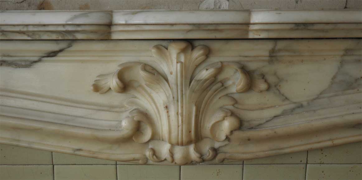 Antique Louis XV style fireplace in a Grey Panazeau marble