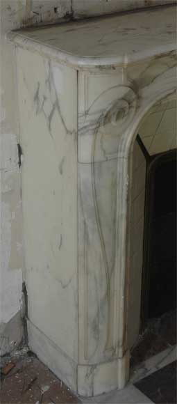 Antique Louis XV style fireplace in a Grey Panazeau marble