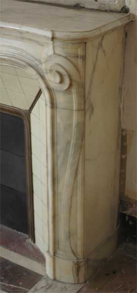 Antique Louis XV style fireplace in a Grey Panazeau marble