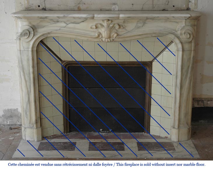 Antique Louis XV style fireplace in a Grey Panazeau marble