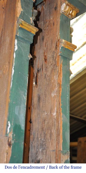 Pair of green doors with a gilded wooden decoration-9