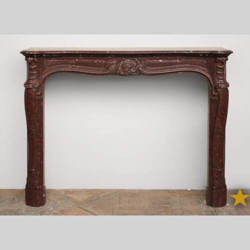 Antique Louis XV style fireplace in Red Griotte marble