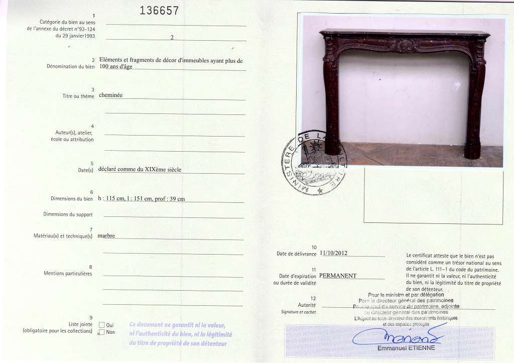 Export certificate