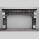 Antique fireplace in grey and Carrara marble from 1840's