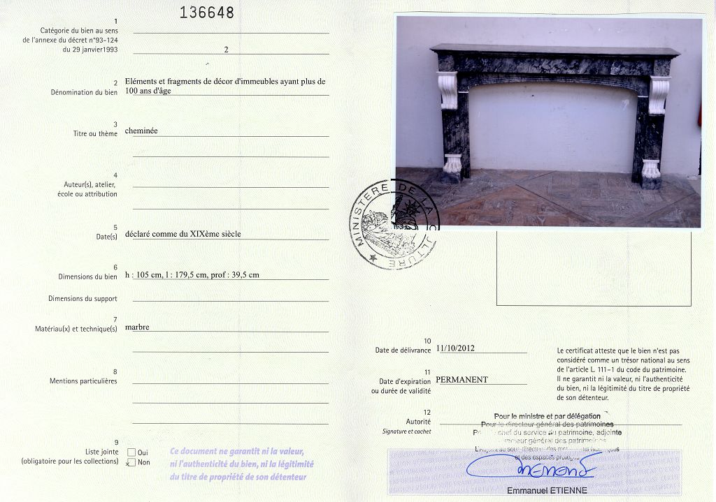Export certificate