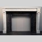 Exceptionnal antique Louis XVI style fireplace in Statuary Carrara marble with columns