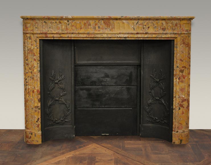 Antique Louis XVI style fireplace in Breccia Saint-Antonin marble -0