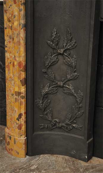 Antique Louis XVI style fireplace in Breccia Saint-Antonin marble -5
