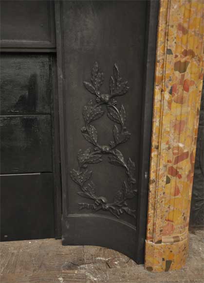 Antique Louis XVI style fireplace in Breccia Saint-Antonin marble -6