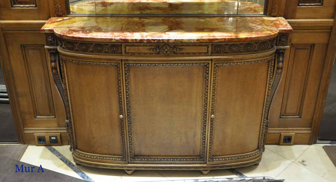 Antique walnut paneled room Louis XVI style-5