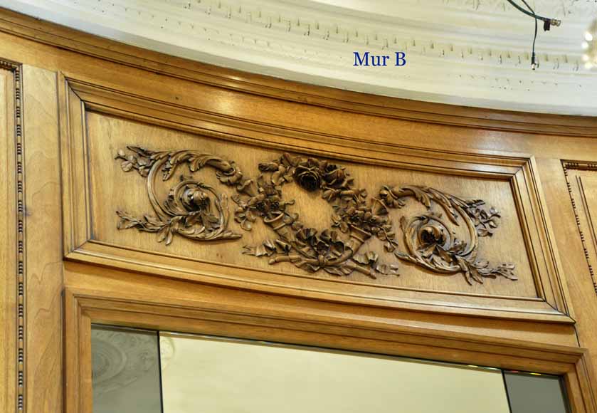 Antique walnut paneled room Louis XVI style-10