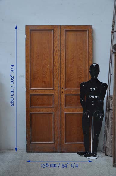 One double-door and two doors made out of mahogany with marquetry frieze decoration-15