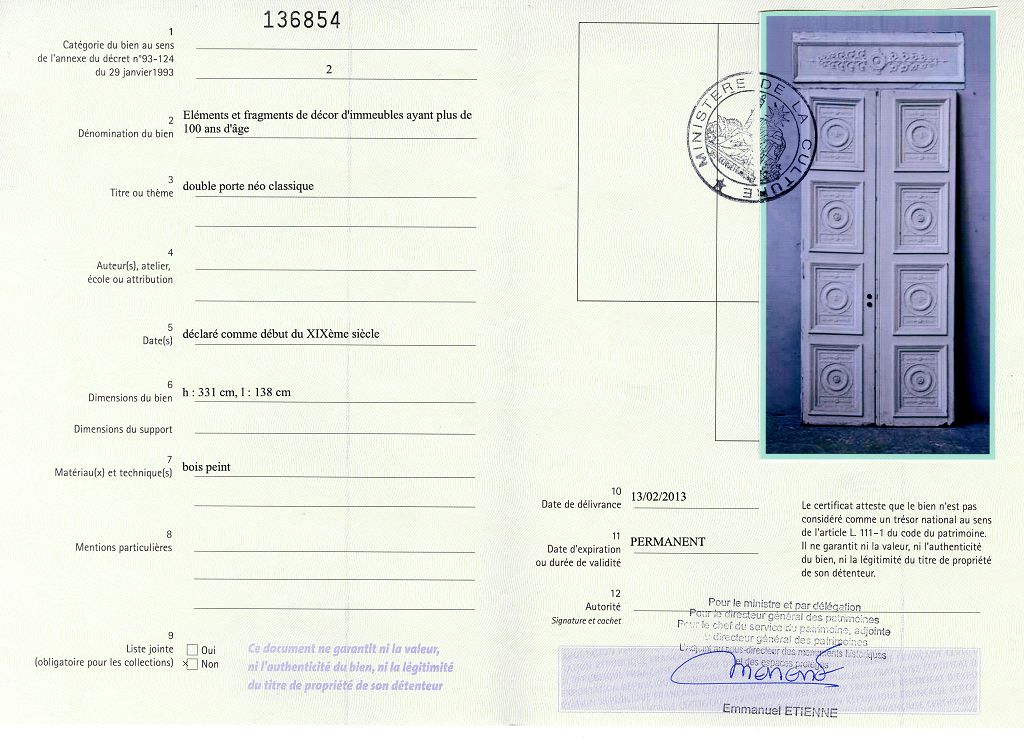 Export certificate