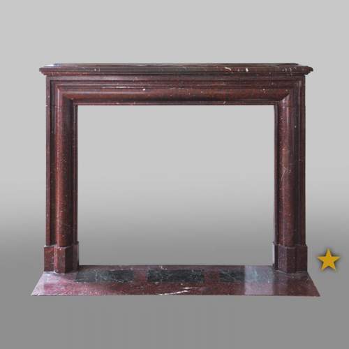 Antique Louis XIV style fireplace made out of Griotte Red marble