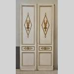 Antique oak double door painted, gilded and decorated with Winged Victories and mirrors