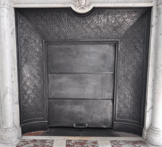 Rare antique Neo-Classical style fireplace with mask of Minerva decor
