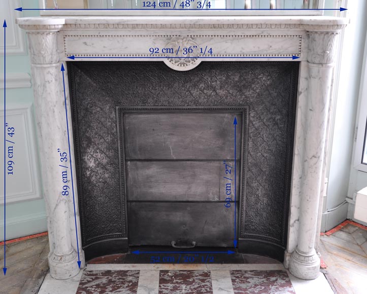 Rare antique Neo-Classical style fireplace with mask of Minerva decor