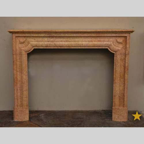 Antique Louis XIV style fireplace in yellow Brocatelle marble