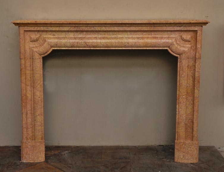 Antique Louis XIV style fireplace in yellow Brocatelle marble-0