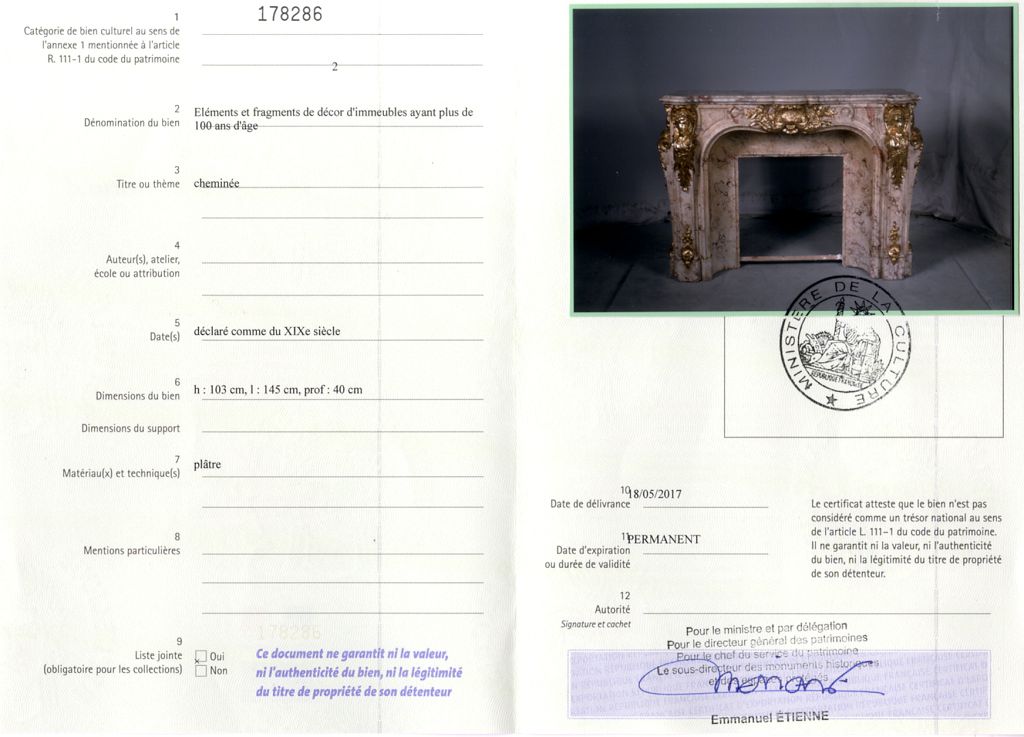 Export certificate