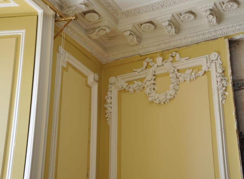 Very beautiful antique Louis XVI style paneled room coming from the Hotel de Crillon, Paris-14