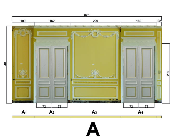 Very beautiful antique Louis XVI style paneled room coming from the Hotel de Crillon, Paris-21