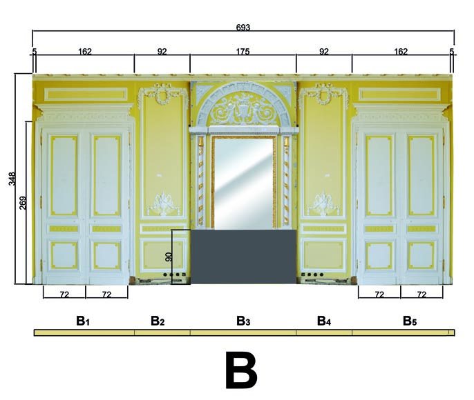 Very beautiful antique Louis XVI style paneled room coming from the Hotel de Crillon, Paris-22