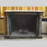 Beautiful antique Empire style fireplace in Sea Green marble with bronze ornaments