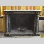 Beautiful antique Empire style fireplace in Sea Green marble with bronze ornaments