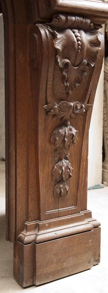 Exceptional antique oak wood fireplace made after the model of the fireplace in the Hercules Salon in Versailles Palace-9