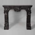 Antique Napoleon III style fireplace made out of scagliola painted in Portor marble imitation