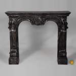 Antique Napoleon III style fireplace made out of scagliola painted in Portor marble imitation