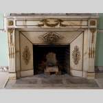 Very beautiful antique Louis XVI style fireplace made out of Panazeau marble with gilded bronze ornaments