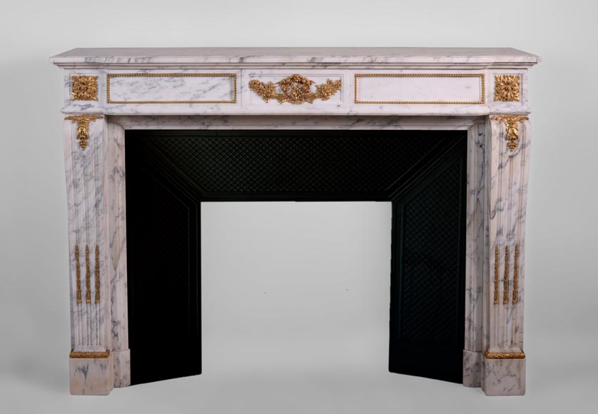 Beautiful Antique Louis Xvi Style Fireplace Made Out Of Grey